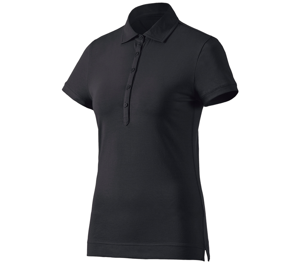 T-Shirts, Pullover & Skjorter: e.s. Polo-Shirt cotton stretch, damer + sort
