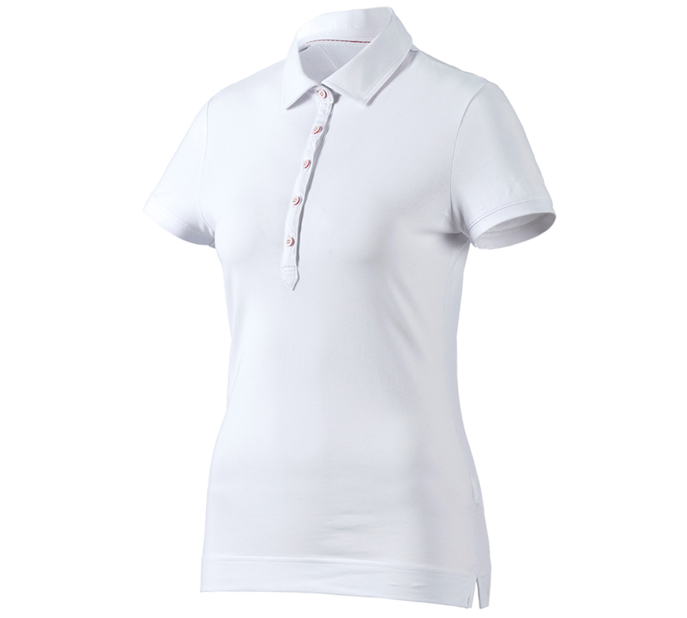 Gartneri / Landbrug / Skovbrug: e.s. Polo-Shirt cotton stretch, damer + hvid