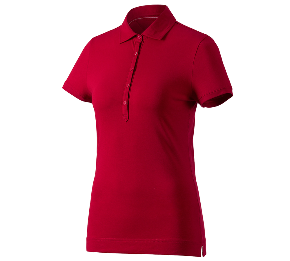 T-Shirts, Pullover & Skjorter: e.s. Polo-Shirt cotton stretch, damer + ildrød