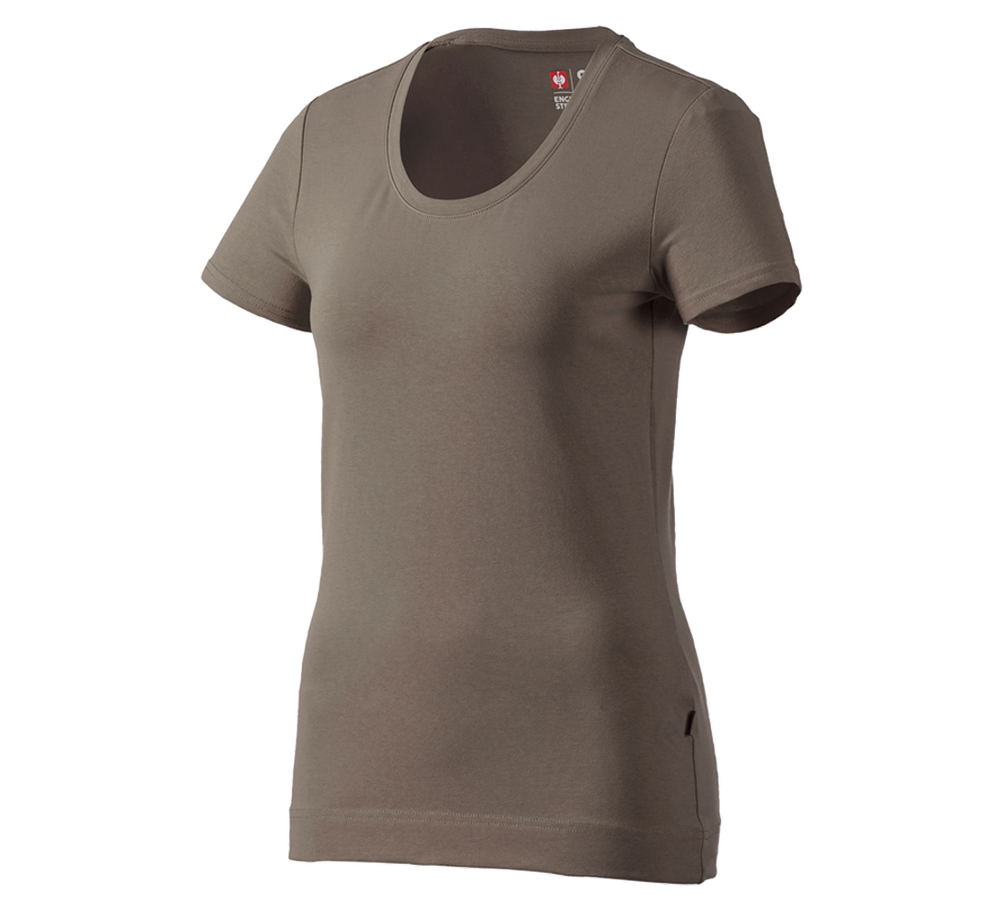 T-Shirts, Pullover & Skjorter: e.s. T-Shirt cotton stretch, damer + sten