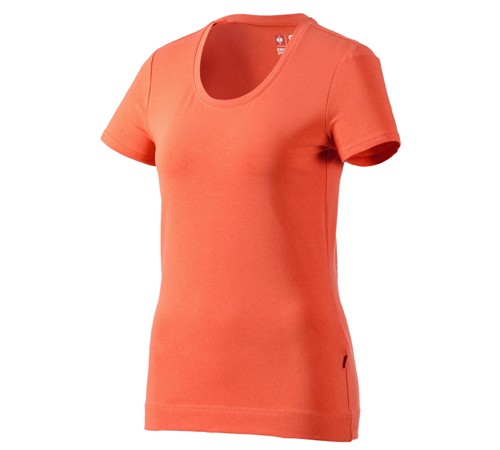 T-Shirts, Pullover & Skjorter: e.s. T-Shirt cotton stretch, damer + nektarin