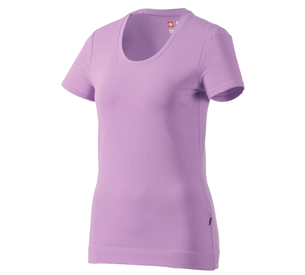 T-Shirts, Pullover & Skjorter: e.s. T-Shirt cotton stretch, damer + lavendel