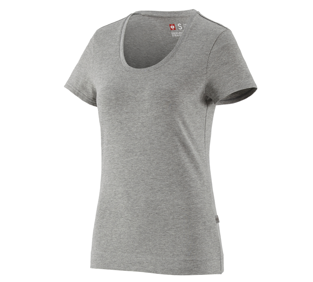 T-Shirts, Pullover & Skjorter: e.s. T-Shirt cotton stretch, damer + gråmeleret