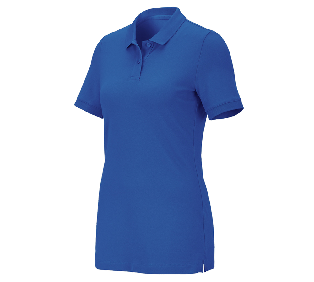 Gardening / Forestry / Farming: e.s. Pique-Polo cotton stretch, ladies' + gentianblue