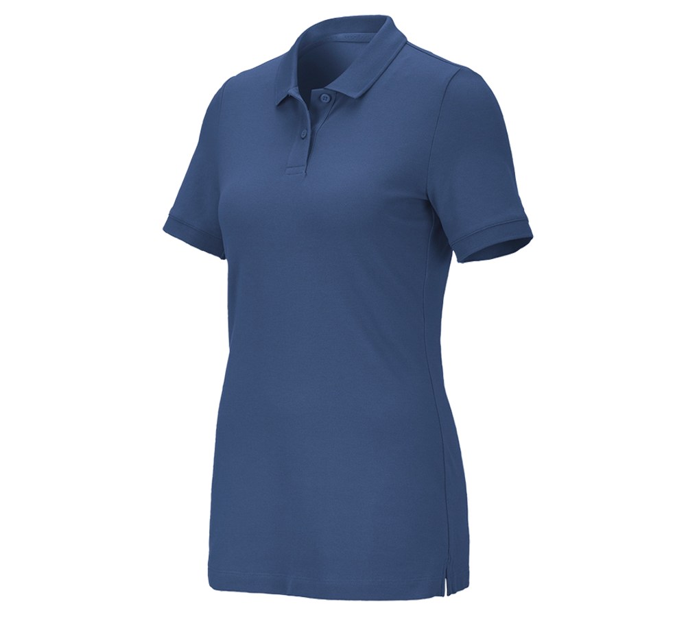 T-Shirts, Pullover & Skjorter: e.s. Pique-Polo cotton stretch, damer + kobolt