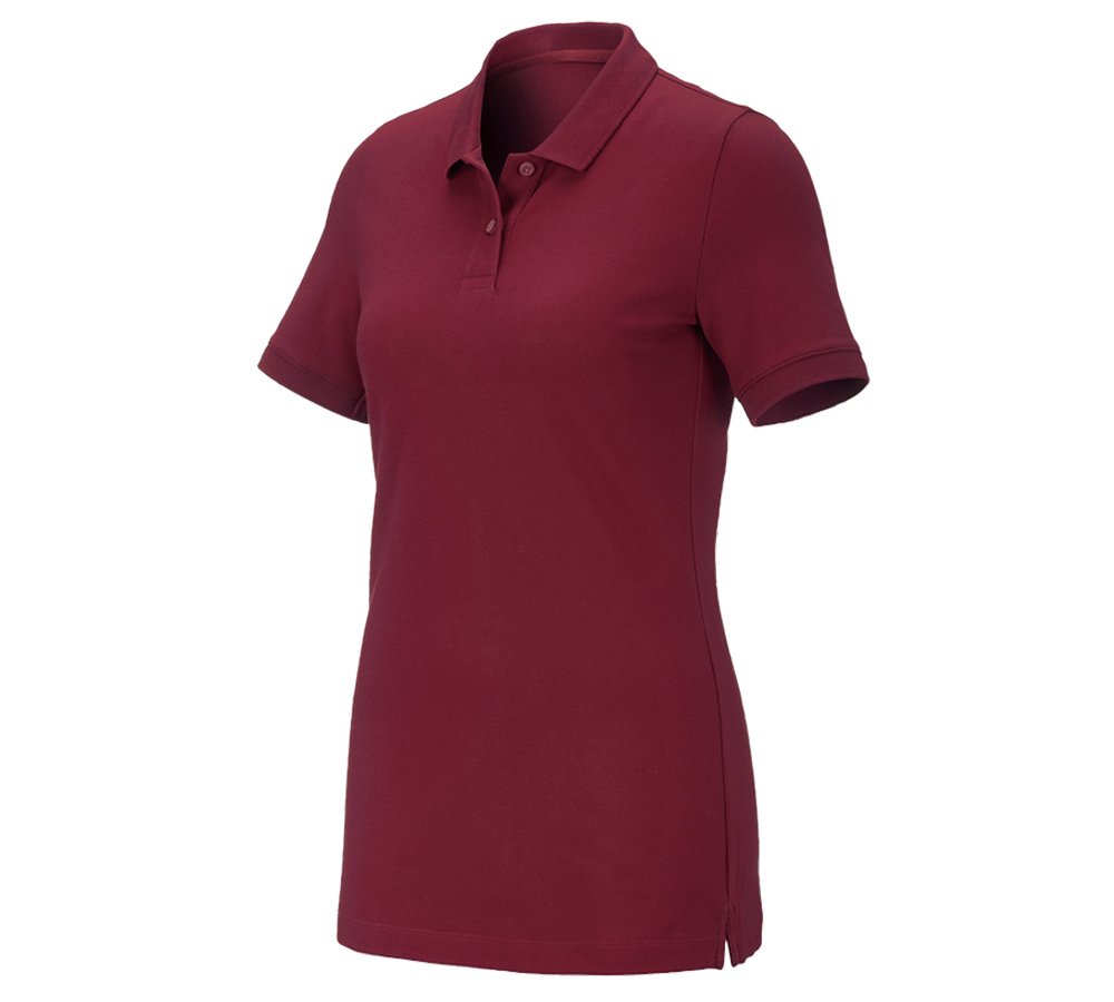 T-Shirts, Pullover & Skjorter: e.s. Pique-Polo cotton stretch, damer + bordeaux