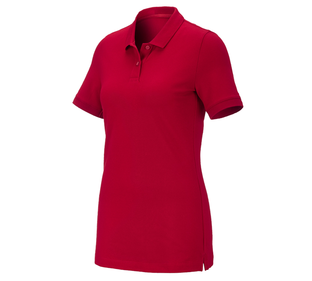 T-Shirts, Pullover & Skjorter: e.s. Pique-Polo cotton stretch, damer + ildrød