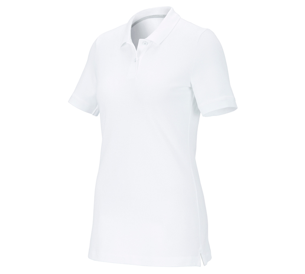T-Shirts, Pullover & Skjorter: e.s. Pique-Polo cotton stretch, damer + hvid