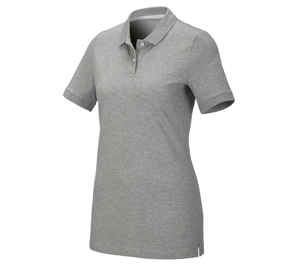 T-Shirts, Pullover & Skjorter: e.s. Pique-Polo cotton stretch, damer + gråmeleret