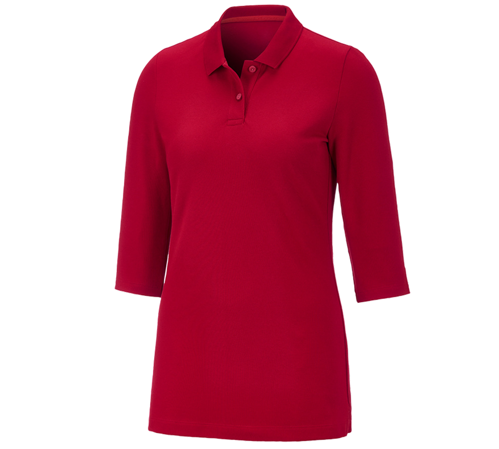 Joiners / Carpenters: e.s. Pique-Polo 3/4-sleeve cotton stretch, ladies' + fiery red