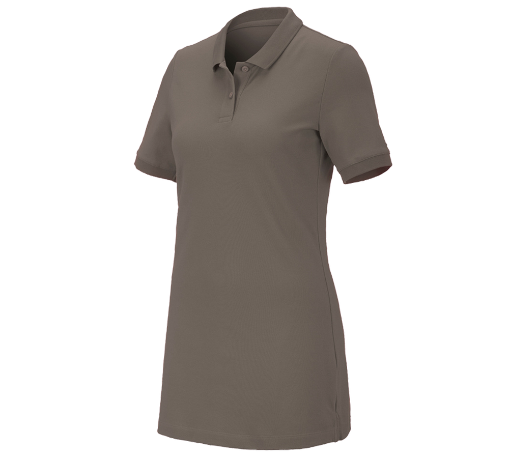 T-Shirts, Pullover & Skjorter: e.s. Pique-Polo cotton stretch, damer, long fit + sten