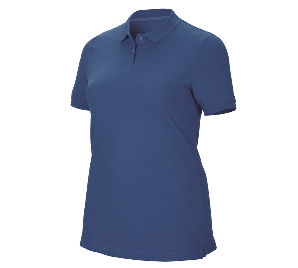 T-Shirts, Pullover & Skjorter: e.s. Pique-Polo cotton stretch, damer, plus fit + kobolt