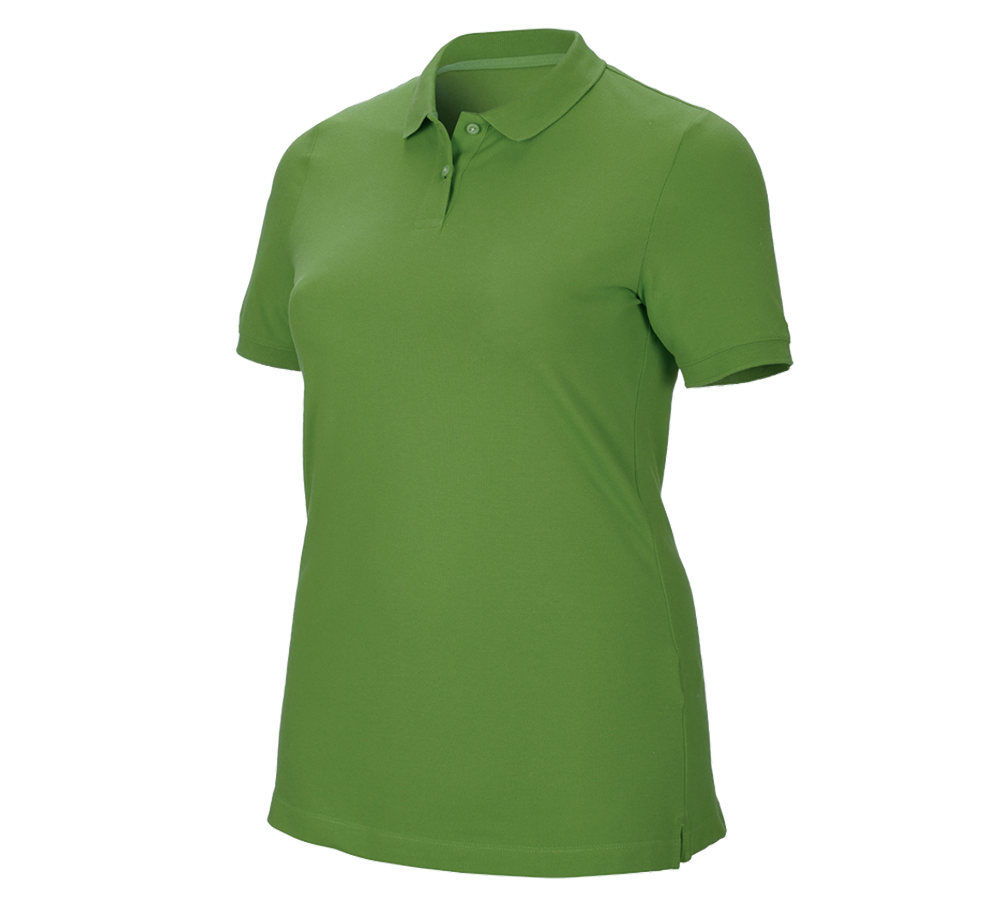 T-Shirts, Pullover & Skjorter: e.s. Pique-Polo cotton stretch, damer, plus fit + havgrøn