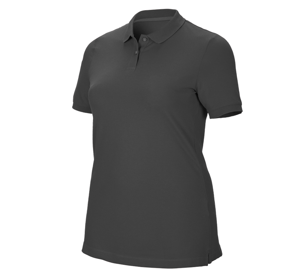 T-Shirts, Pullover & Skjorter: e.s. Pique-Polo cotton stretch, damer, plus fit + antracit