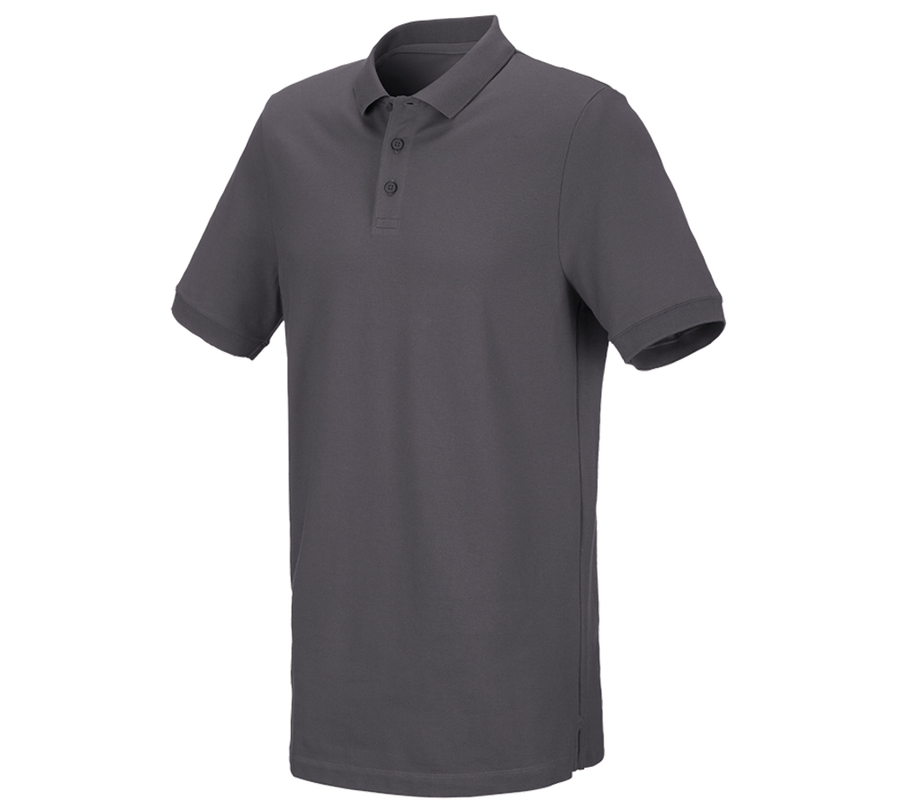 T-Shirts, Pullover & Skjorter: e.s. Piqué-Polo cotton stretch, long fit + antracit