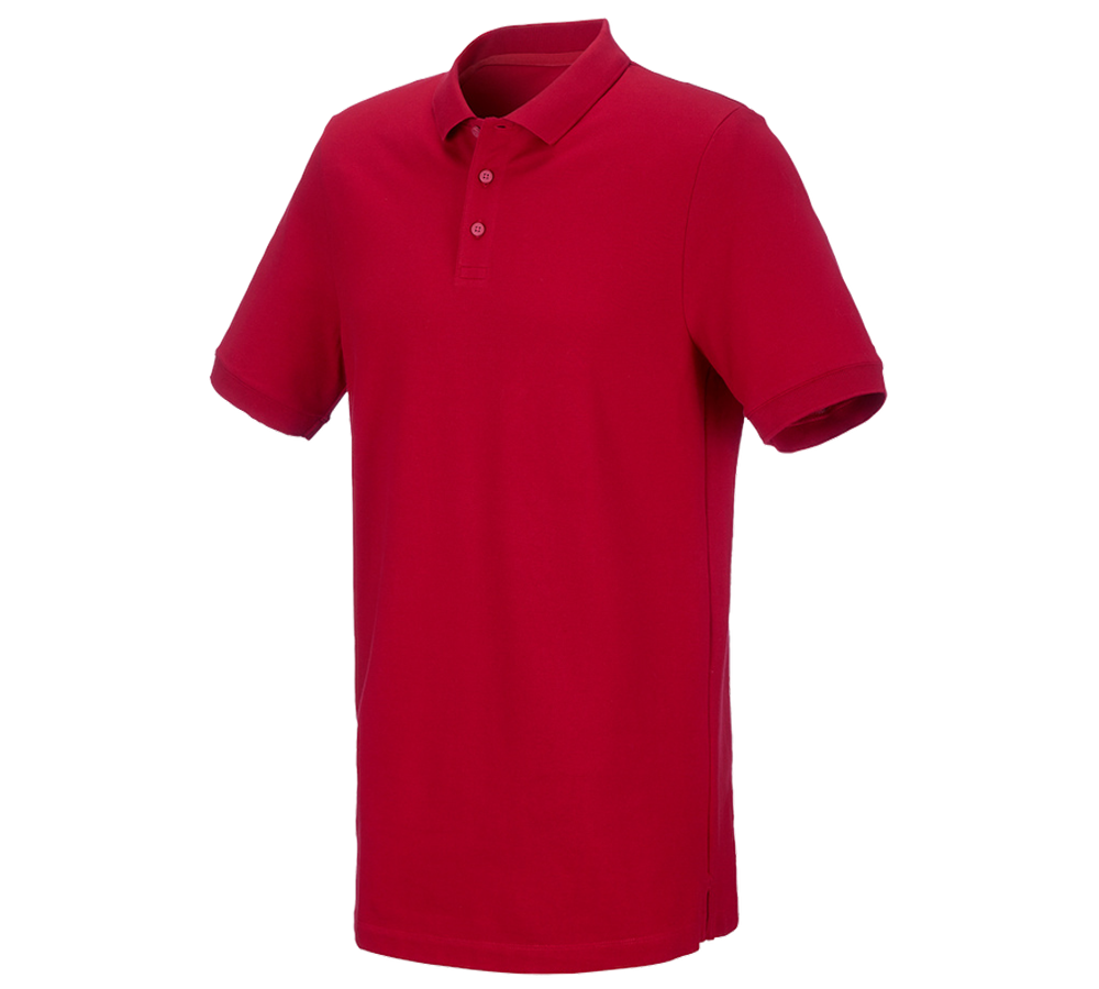 Topics: e.s. Piqué-Polo cotton stretch, long fit + fiery red