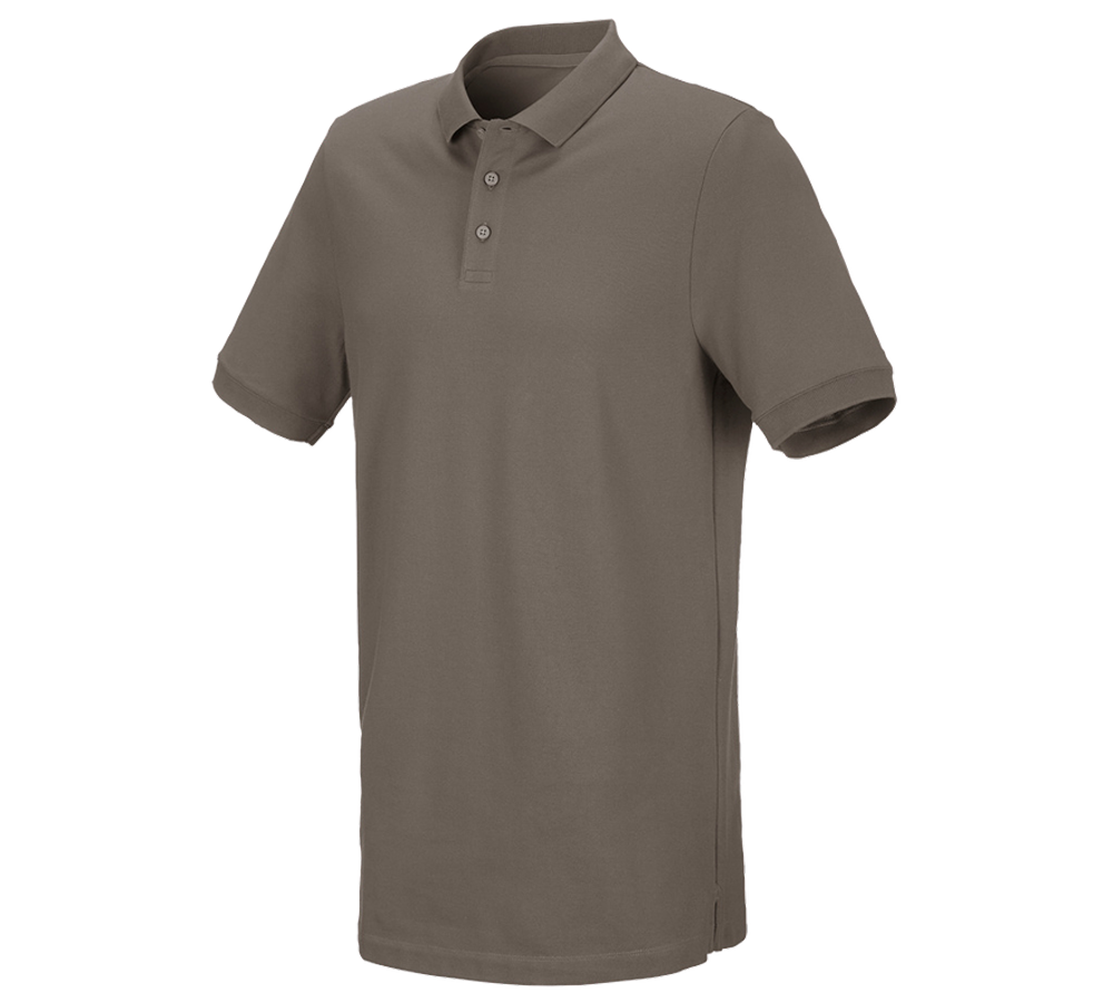 Shirts, Pullover & more: e.s. Piqué-Polo cotton stretch, long fit + stone