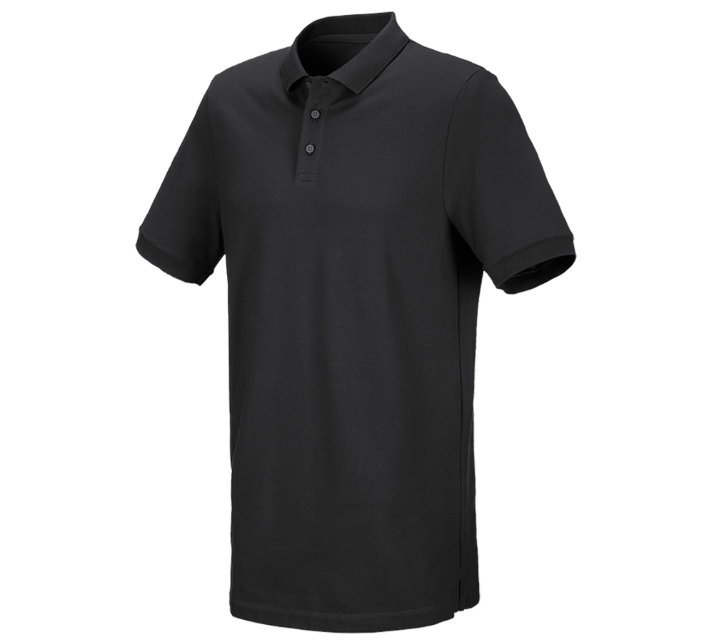 T-Shirts, Pullover & Skjorter: e.s. Piqué-Polo cotton stretch, long fit + sort