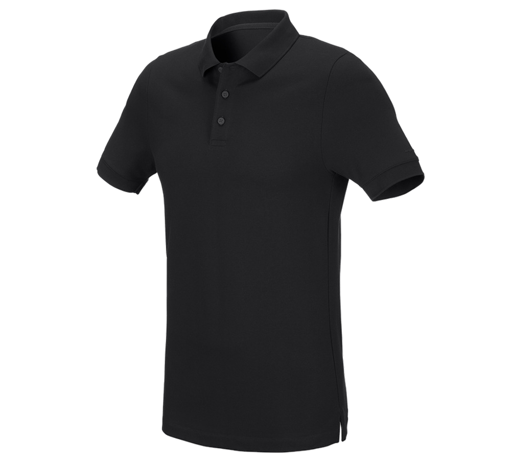 T-Shirts, Pullover & Skjorter: e.s. Pique-Polo cotton stretch, slim fit + sort