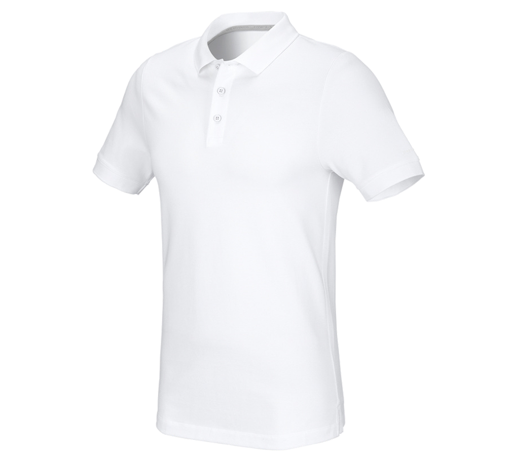 T-Shirts, Pullover & Skjorter: e.s. Pique-Polo cotton stretch, slim fit + hvid