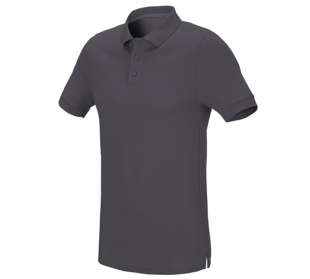 T-Shirts, Pullover & Skjorter: e.s. Pique-Polo cotton stretch, slim fit + antracit