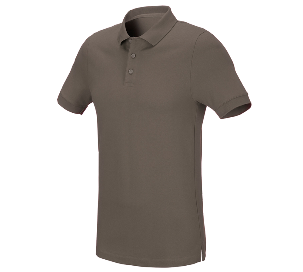 Shirts, Pullover & more: e.s. Pique-Polo cotton stretch, slim fit + stone