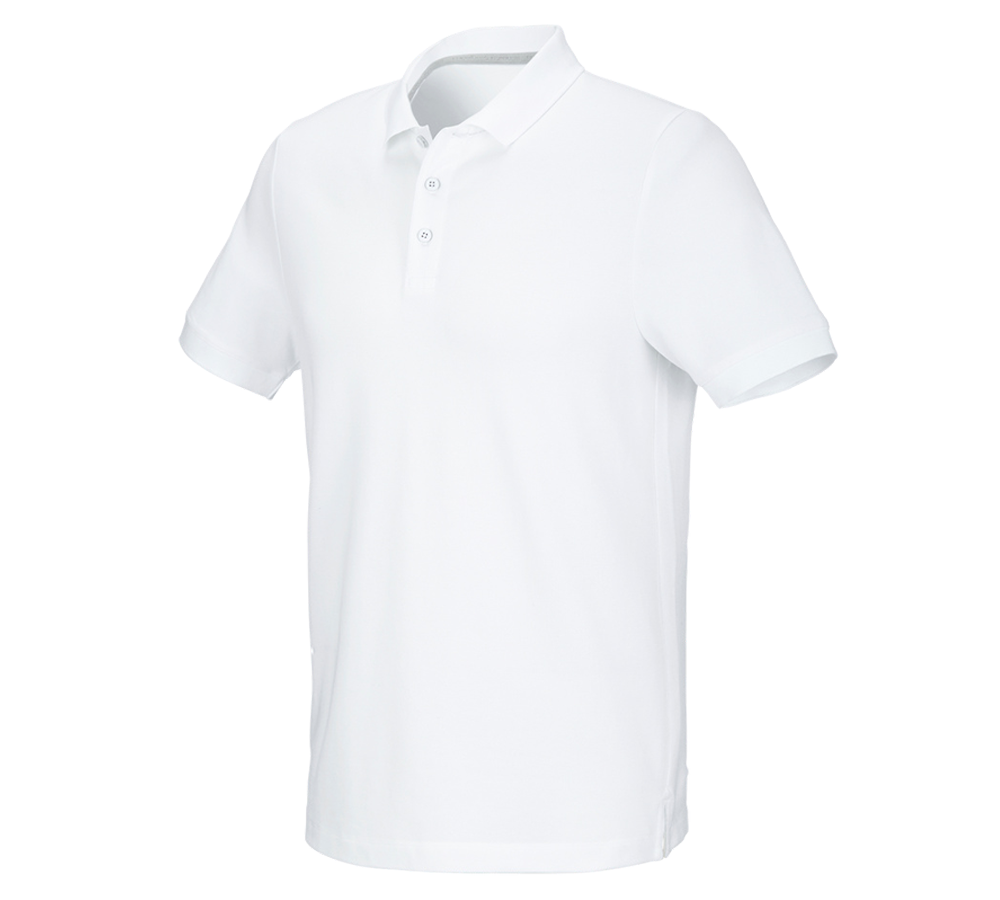 T-Shirts, Pullover & Skjorter: e.s. Pique-Polo cotton stretch + hvid