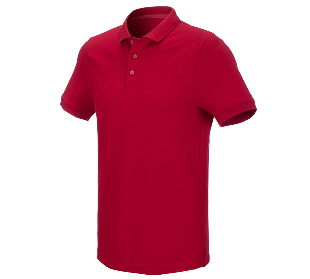 T-Shirts, Pullover & Skjorter: e.s. Pique-Polo cotton stretch + ildrød