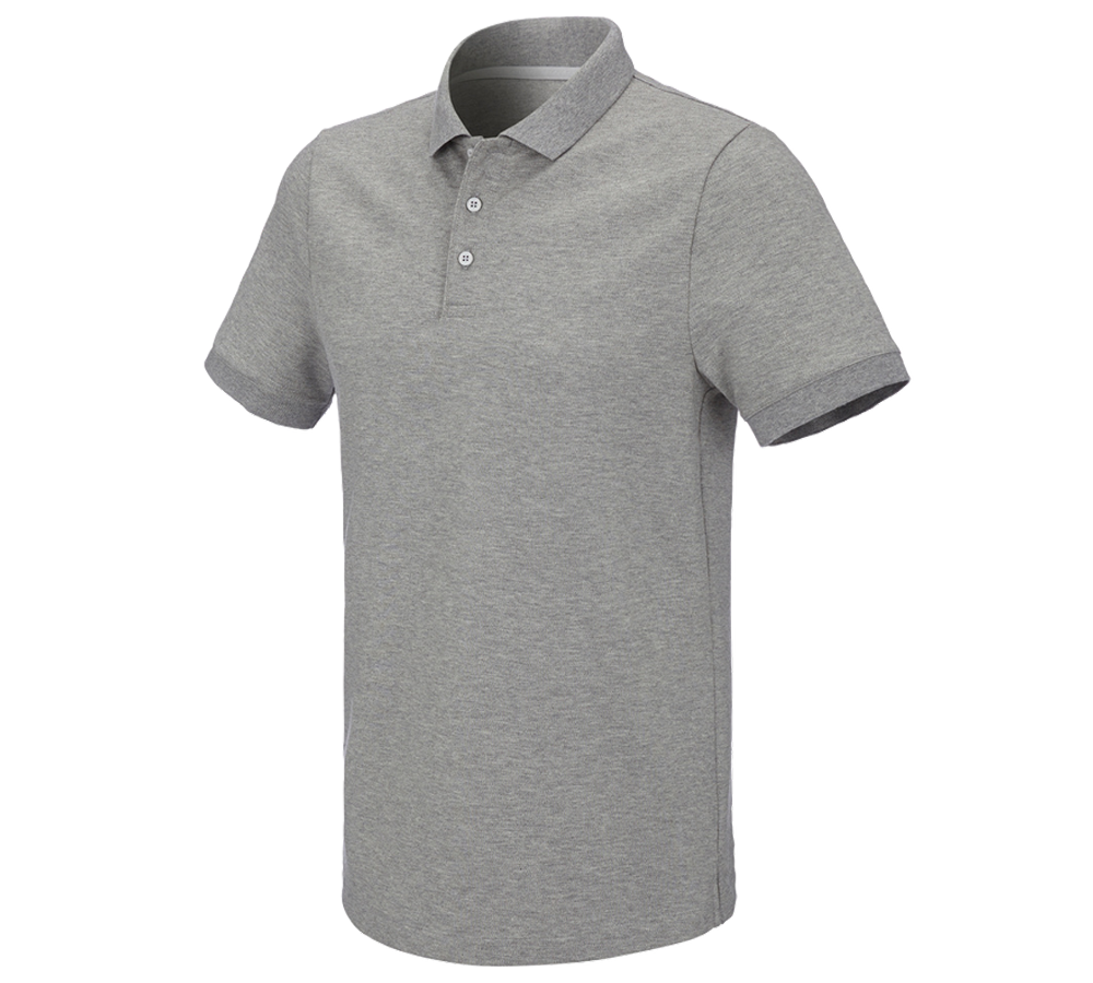 T-Shirts, Pullover & Skjorter: e.s. Pique-Polo cotton stretch + gråmeleret