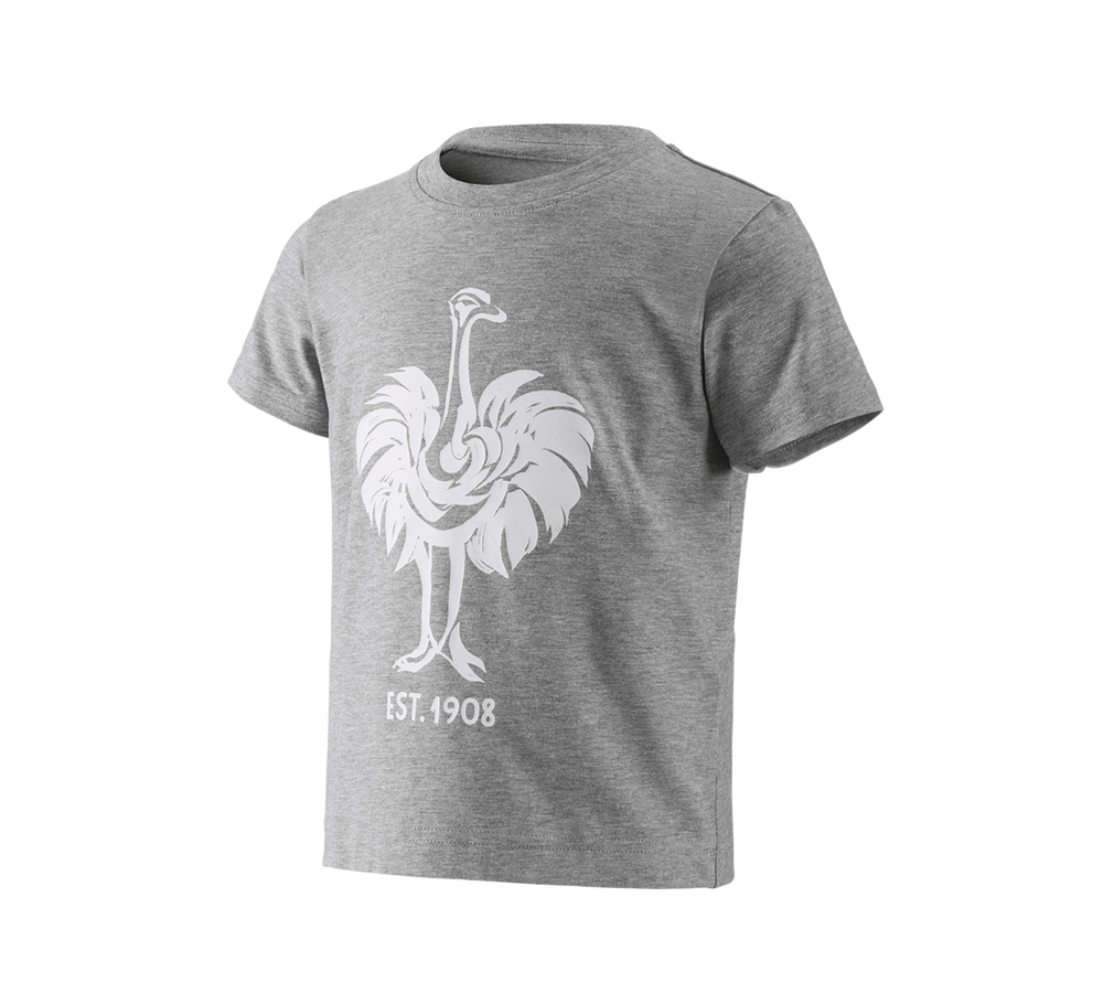 T-Shirts, Pullover & Skjorter: e.s. T-shirt 1908, børne + gråmeleret/hvid