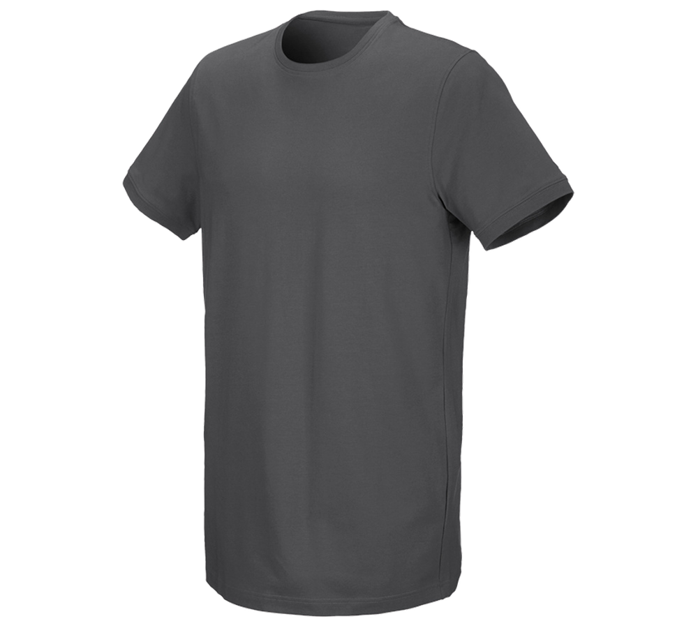 T-Shirts, Pullover & Skjorter: e.s. T-shirt cotton stretch, long fit + antracit