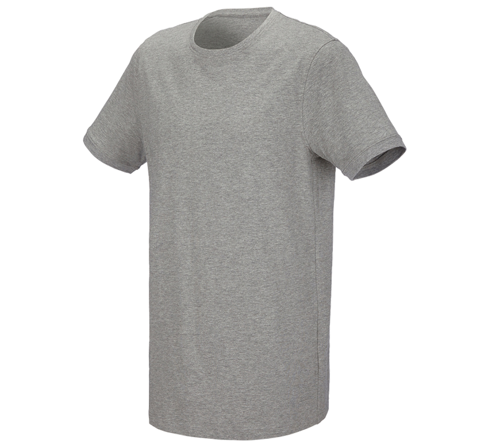T-Shirts, Pullover & Skjorter: e.s. T-shirt cotton stretch, long fit + gråmeleret