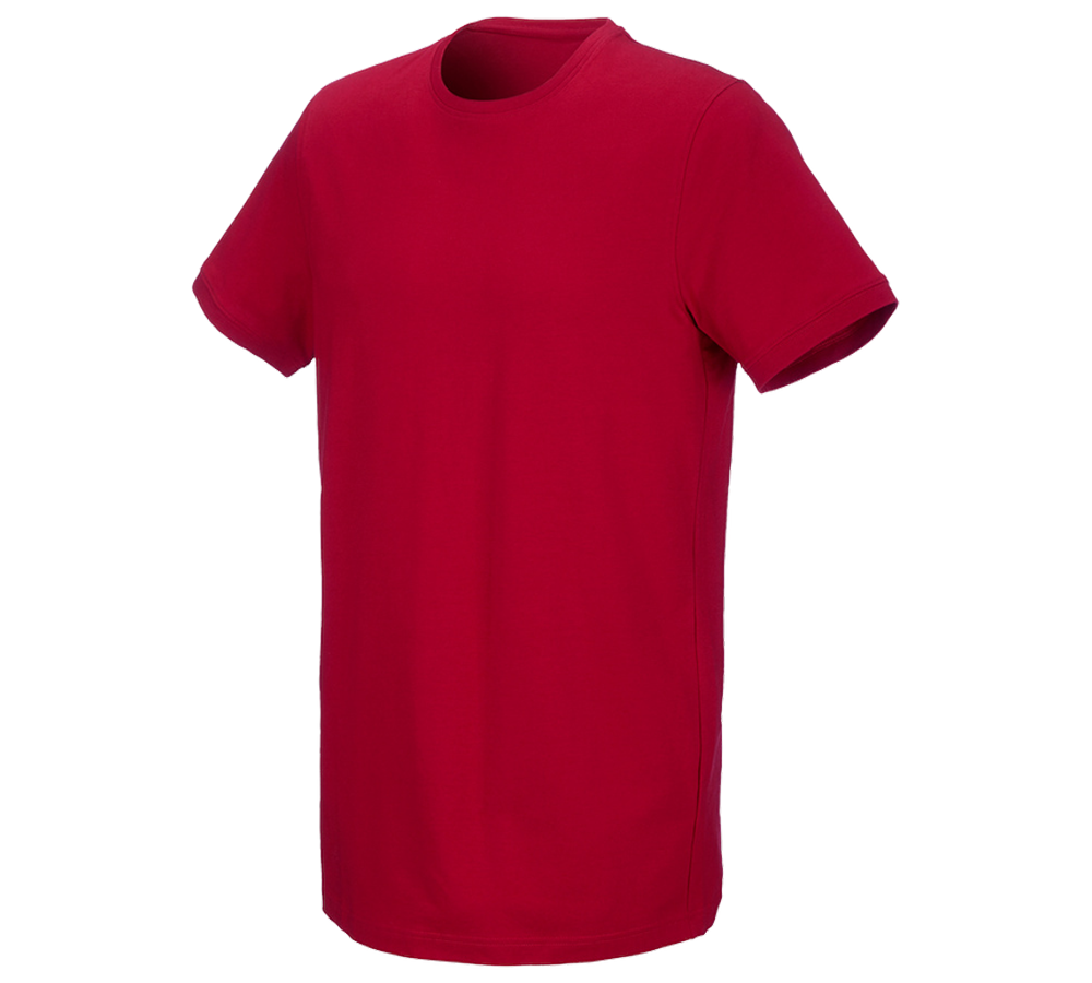 T-Shirts, Pullover & Skjorter: e.s. T-shirt cotton stretch, long fit + ildrød