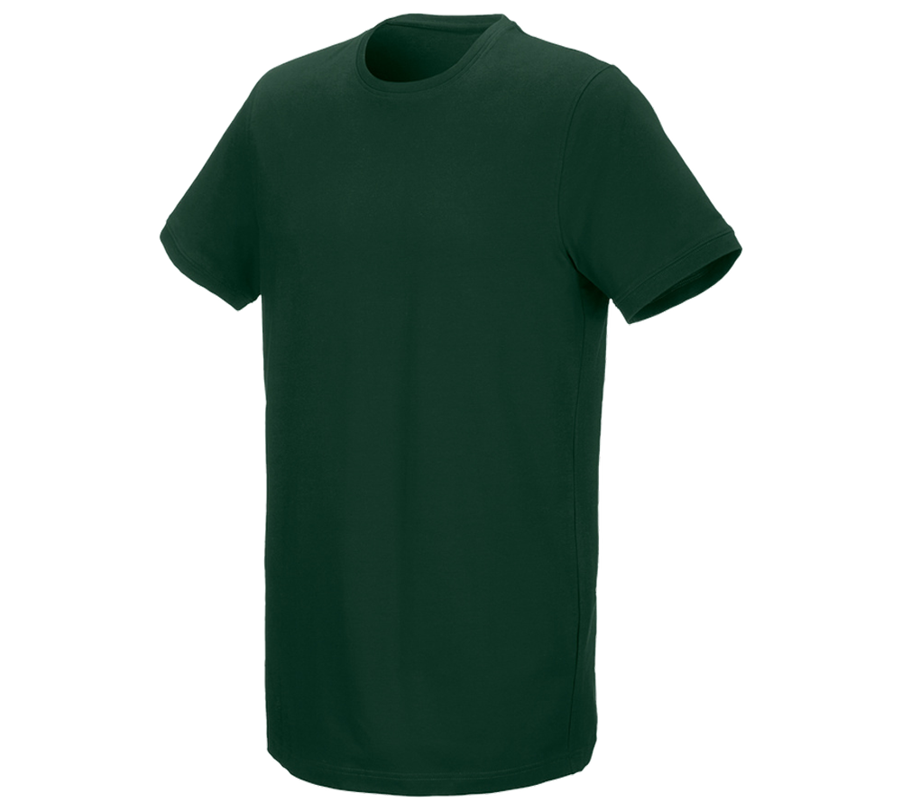 Gardening / Forestry / Farming: e.s. T-shirt cotton stretch, long fit + green