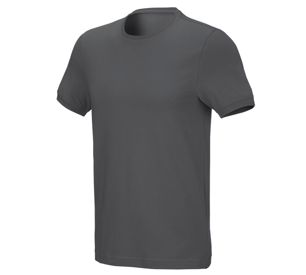 T-Shirts, Pullover & Skjorter: e.s. T-shirt cotton stretch, slim fit + antracit