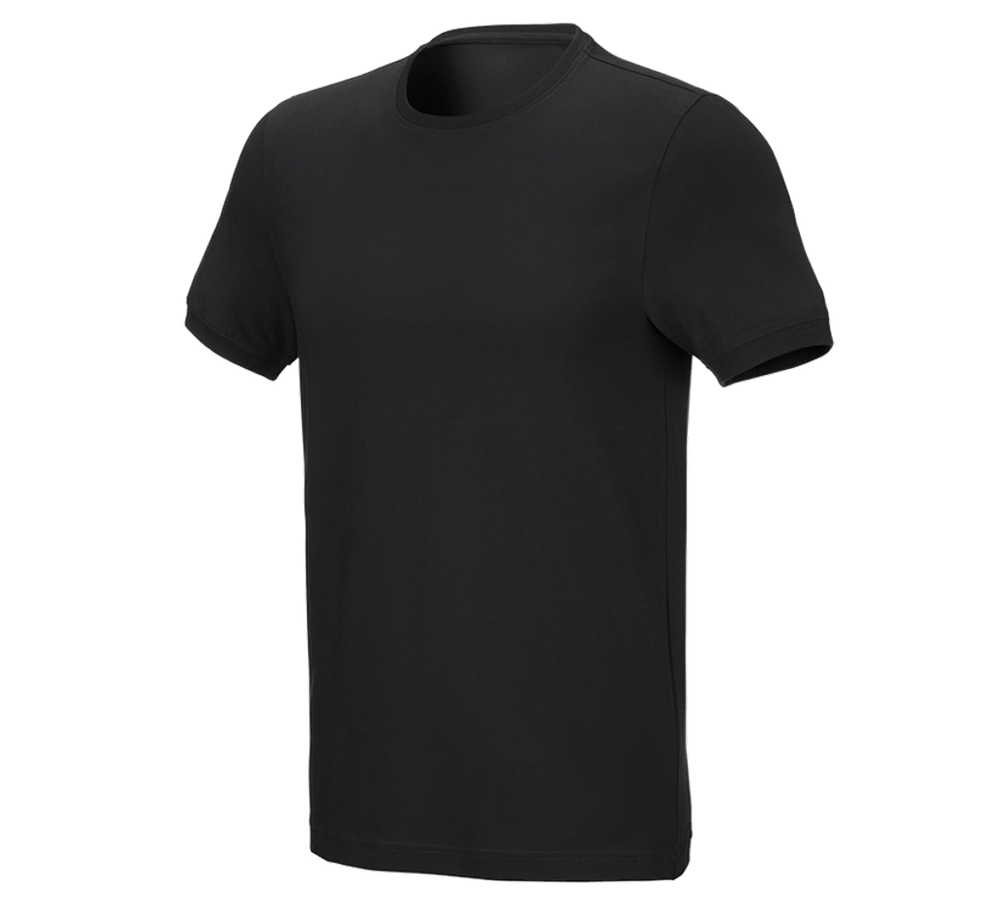 T-Shirts, Pullover & Skjorter: e.s. T-shirt cotton stretch, slim fit + sort