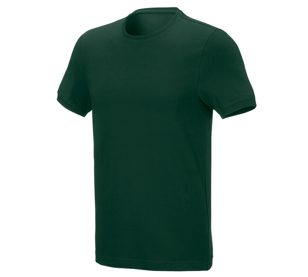 Gardening / Forestry / Farming: e.s. T-shirt cotton stretch, slim fit + green