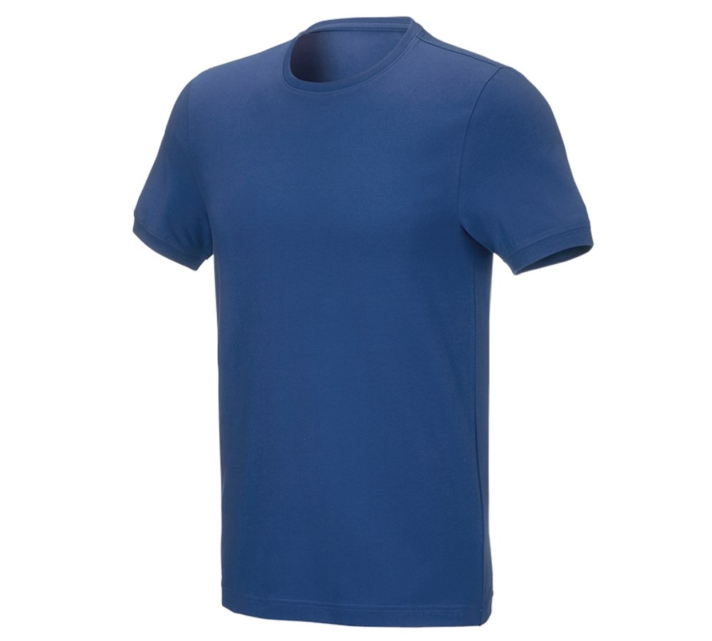 T-Shirts, Pullover & Skjorter: e.s. T-shirt cotton stretch, slim fit + alkaliblå