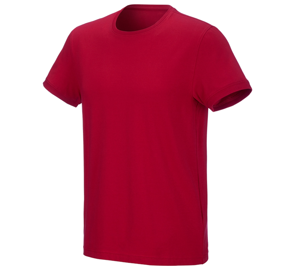T-Shirts, Pullover & Skjorter: e.s. T-shirt cotton stretch + ildrød