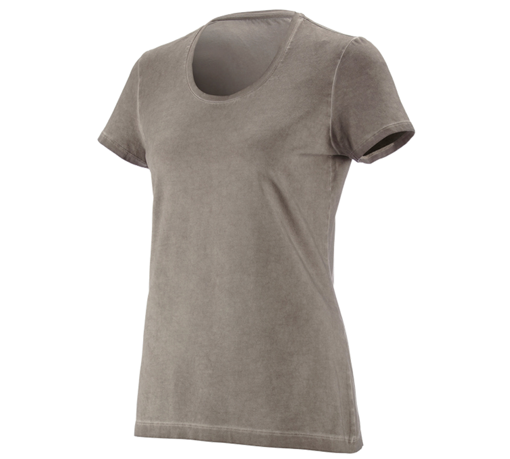 T-Shirts, Pullover & Skjorter: e.s. T-Shirt vintage cotton stretch, damer + taupe vintage