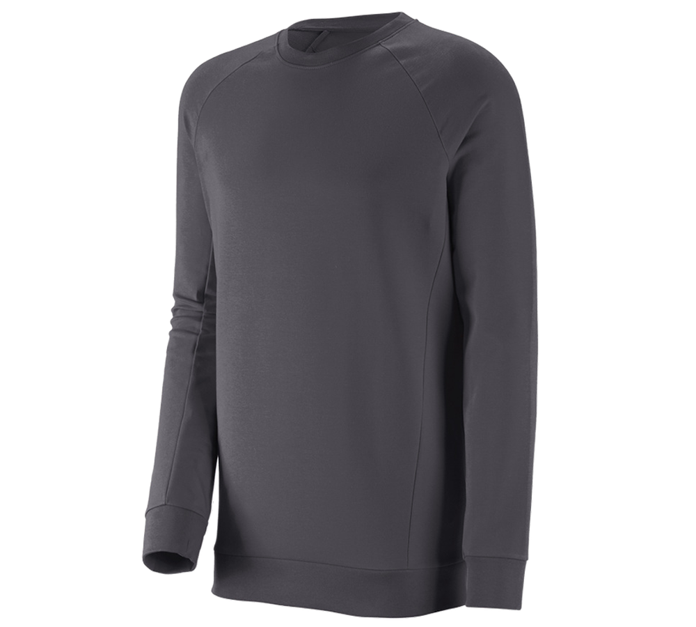 T-Shirts, Pullover & Skjorter: e.s. Sweatshirt cotton stretch, long fit + antracit