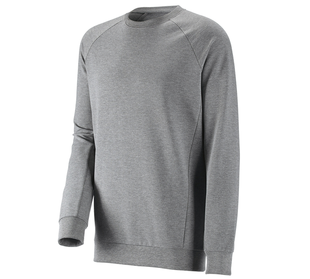 T-Shirts, Pullover & Skjorter: e.s. Sweatshirt cotton stretch, long fit + gråmeleret