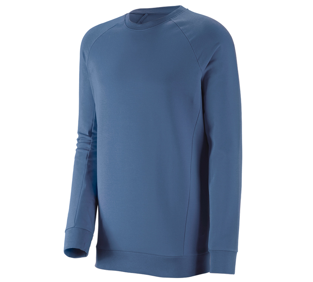 T-Shirts, Pullover & Skjorter: e.s. Sweatshirt cotton stretch, long fit + kobolt