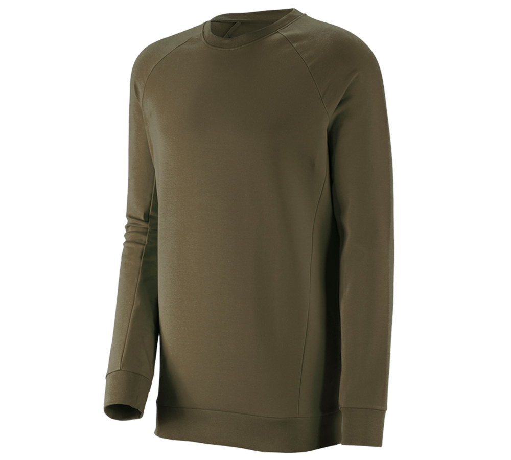 T-Shirts, Pullover & Skjorter: e.s. Sweatshirt cotton stretch, long fit + slamgrøn
