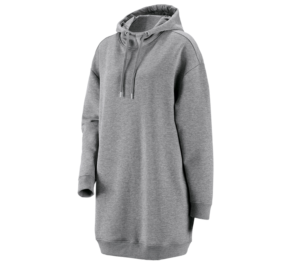 Gardening / Forestry / Farming: e.s. Oversize hoody sweatshirt poly cotton, ladies + grey melange