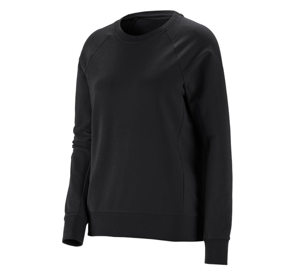 T-Shirts, Pullover & Skjorter: e.s. Sweatshirt cotton stretch, damer + sort