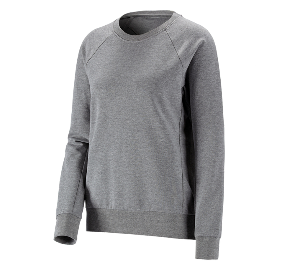 T-Shirts, Pullover & Skjorter: e.s. Sweatshirt cotton stretch, damer + gråmeleret