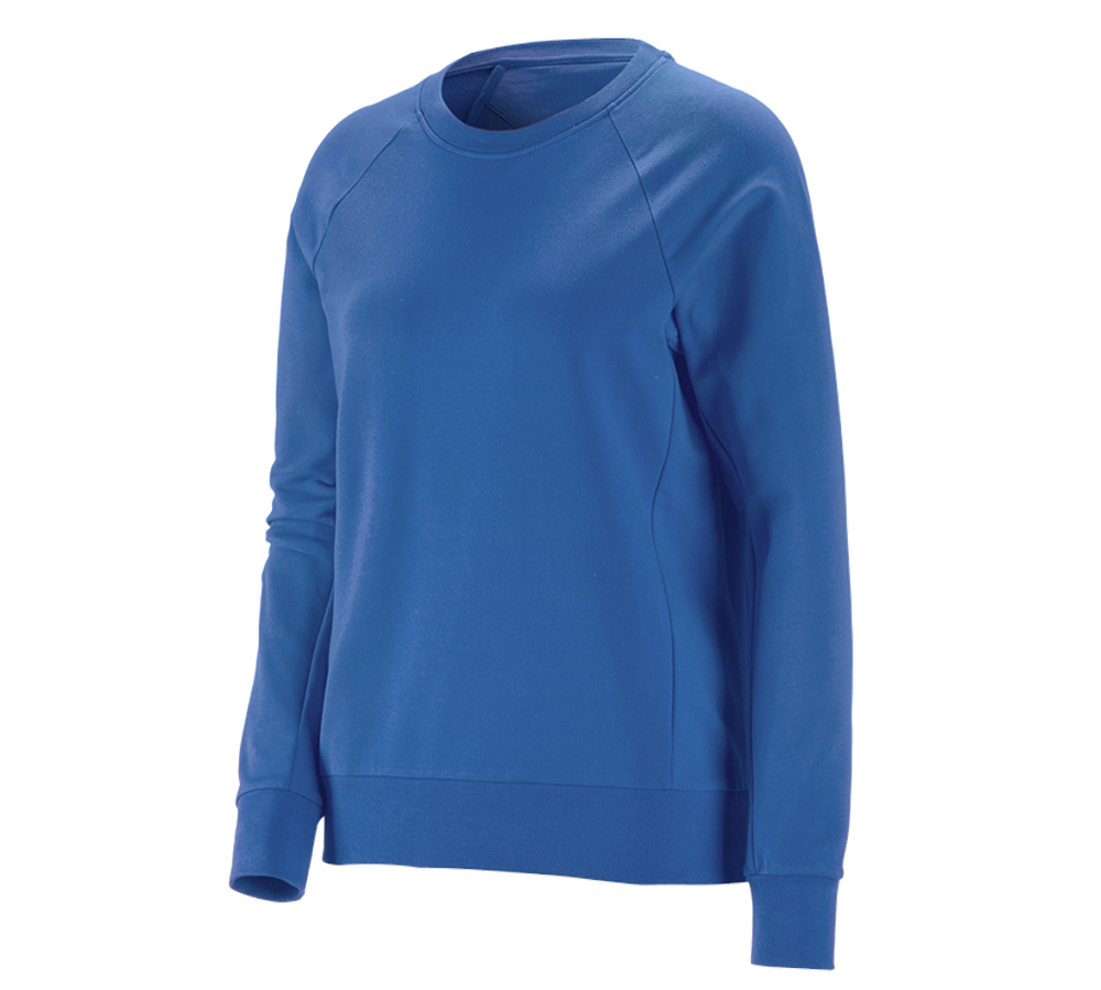 T-Shirts, Pullover & Skjorter: e.s. Sweatshirt cotton stretch, damer + ensianblå