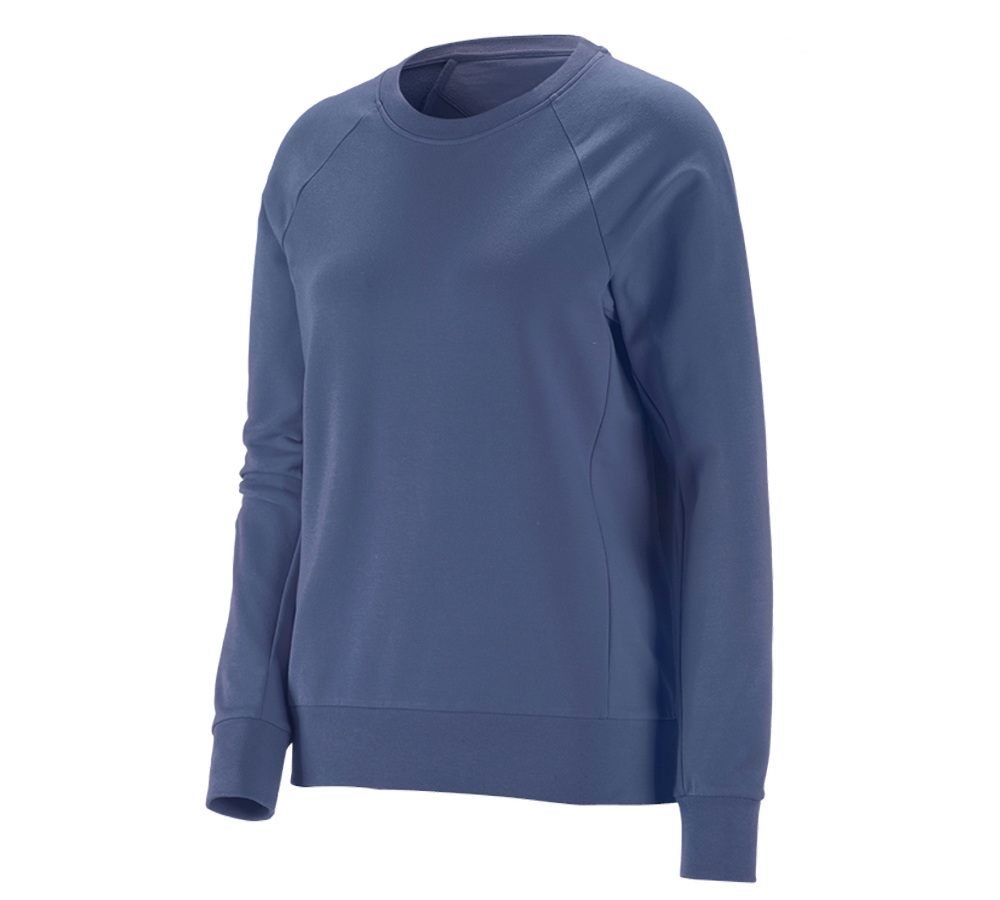 T-Shirts, Pullover & Skjorter: e.s. Sweatshirt cotton stretch, damer + kobolt