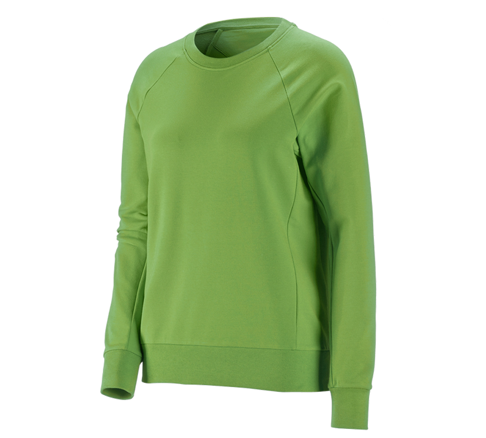 T-Shirts, Pullover & Skjorter: e.s. Sweatshirt cotton stretch, damer + havgrøn
